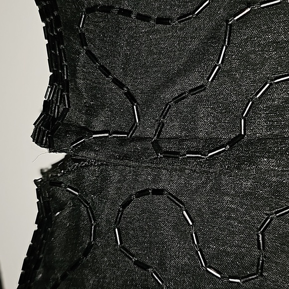 Laurence Kazar Womens Dress Vtg Sz S Beaded Black Silk Evening Zipper VG… - Picture 14 of 16